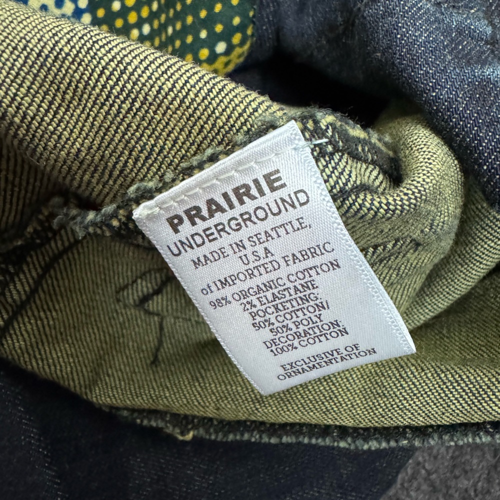 Prairie Underground Patchwork denim jacket colorf… - image 6